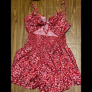 SHEIN RED FLORAL ROMPER